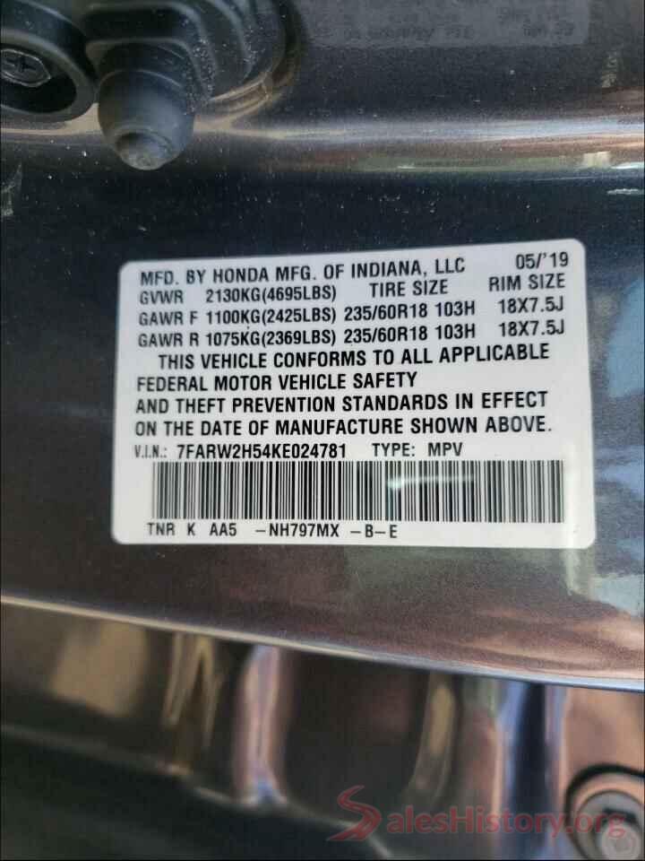 7FARW2H54KE024781 2019 HONDA CRV