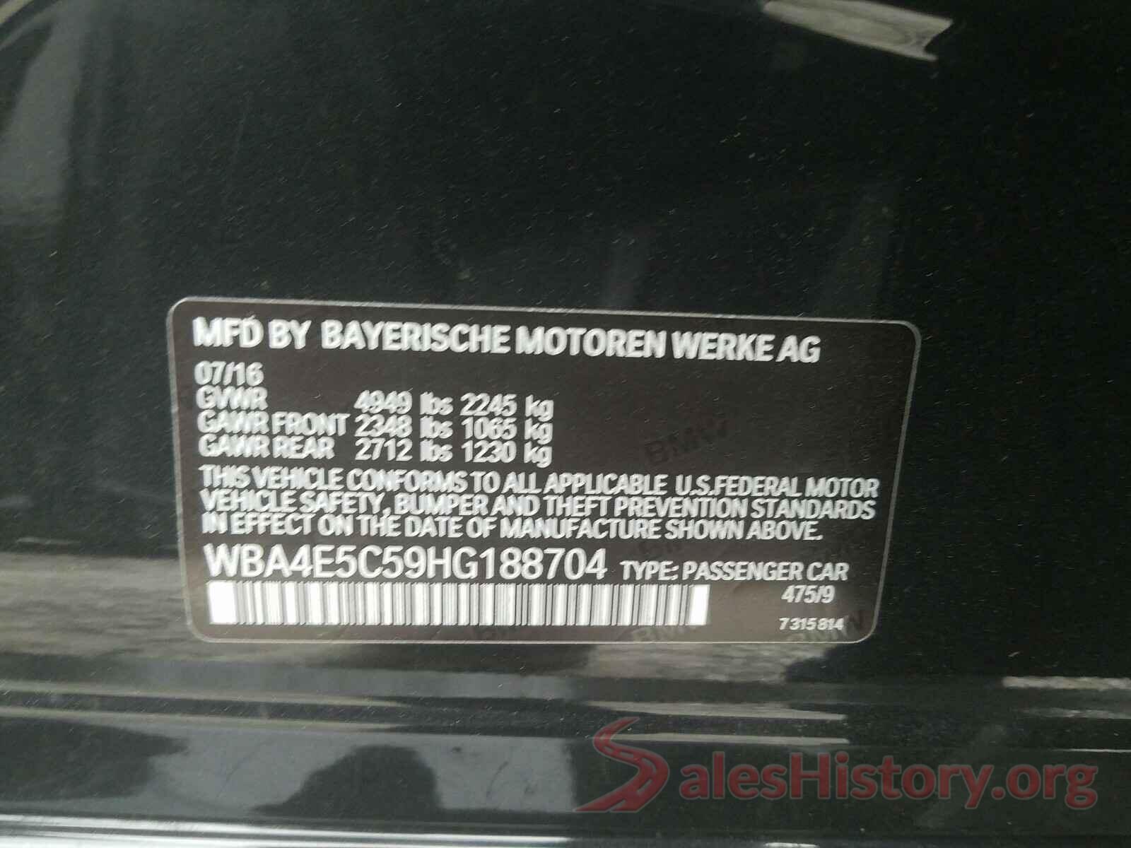 WBA4E5C59HG188704 2017 BMW 4 SERIES