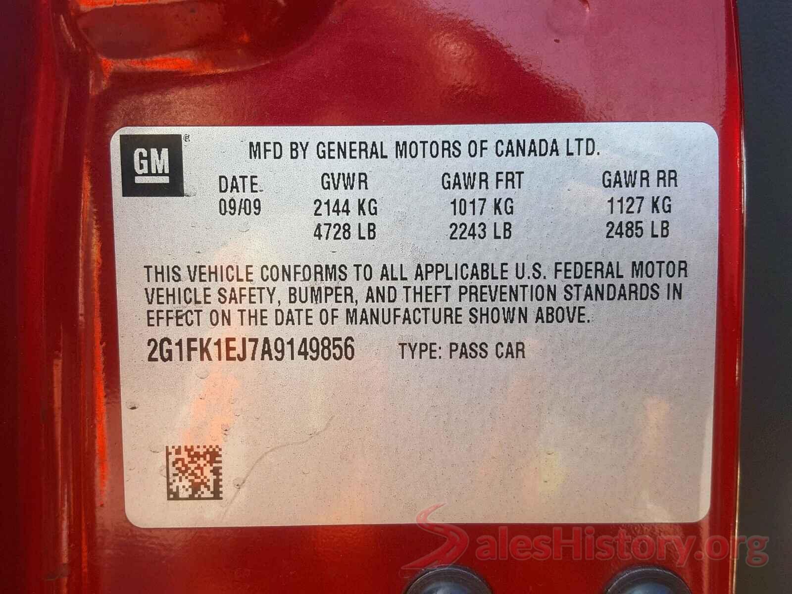 2G1FK1EJ7A9149856 2010 CHEVROLET CAMARO