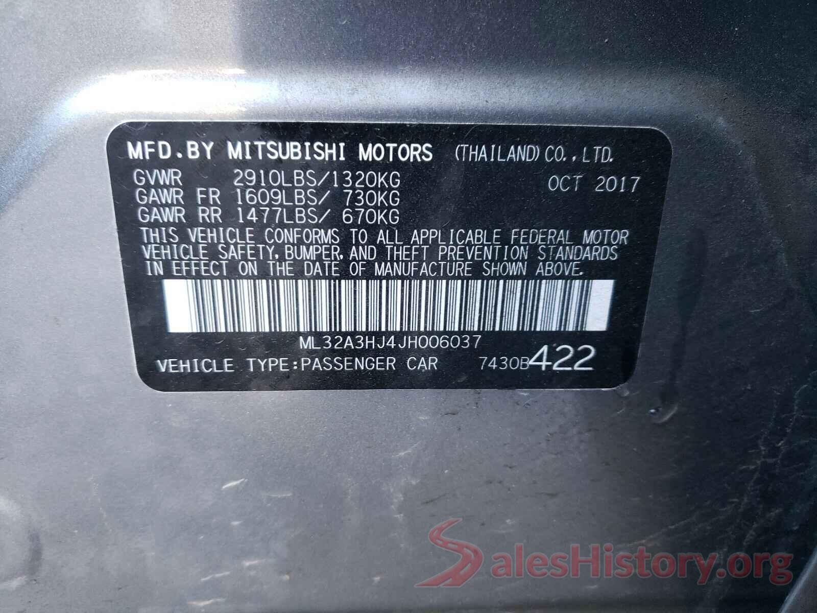 ML32A3HJ4JH006037 2018 MITSUBISHI MIRAGE