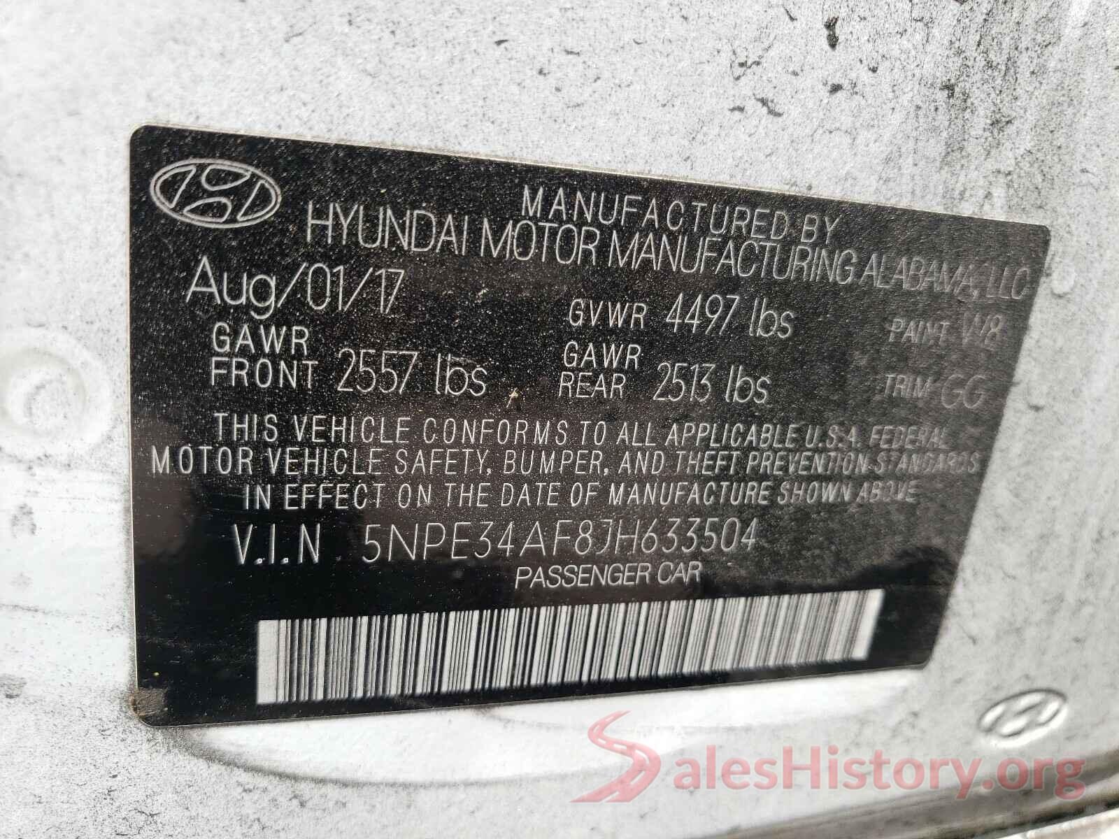 5NPE34AF8JH633504 2018 HYUNDAI SONATA