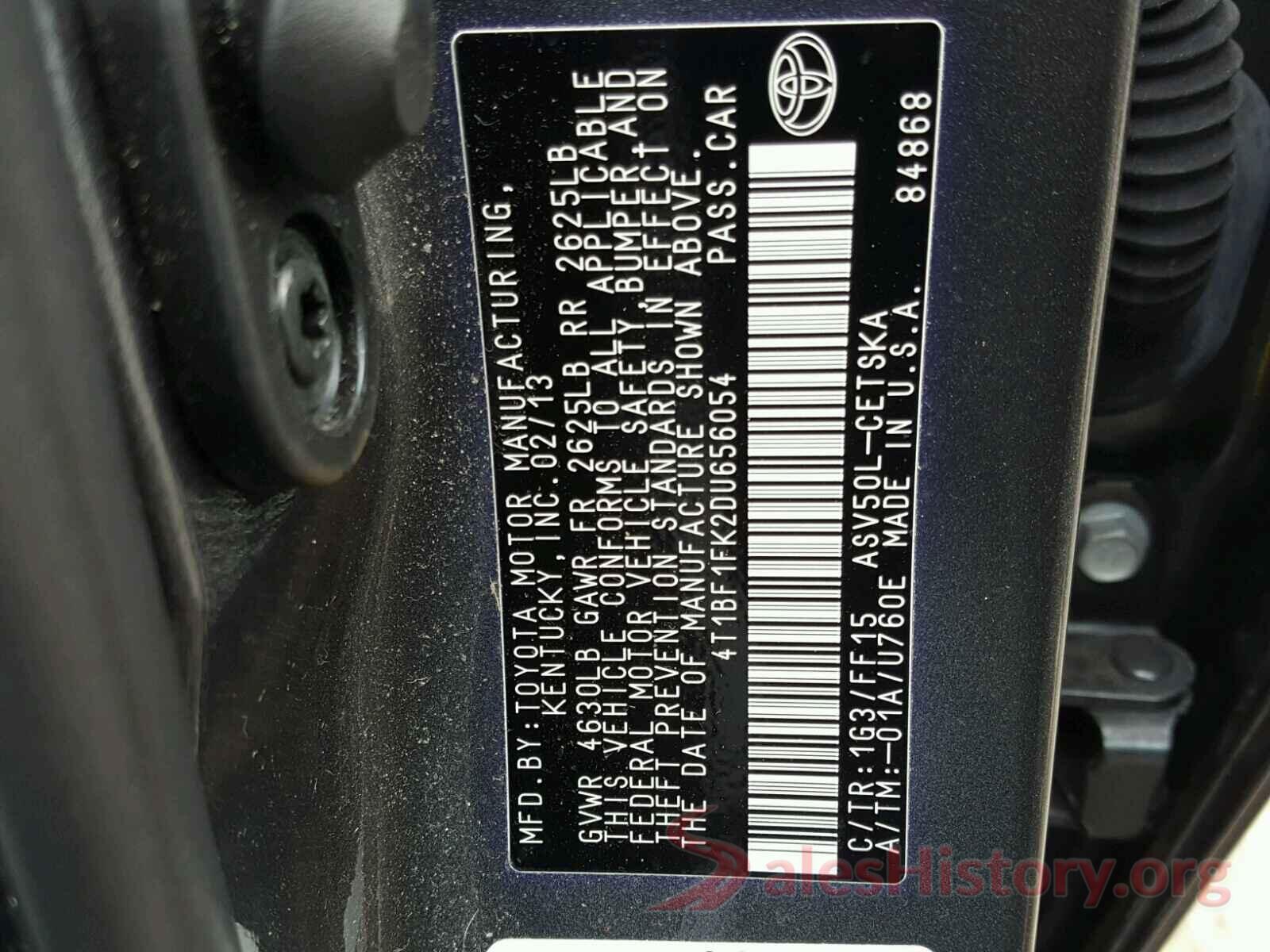 4T1BF1FK2DU656054 2013 TOYOTA CAMRY