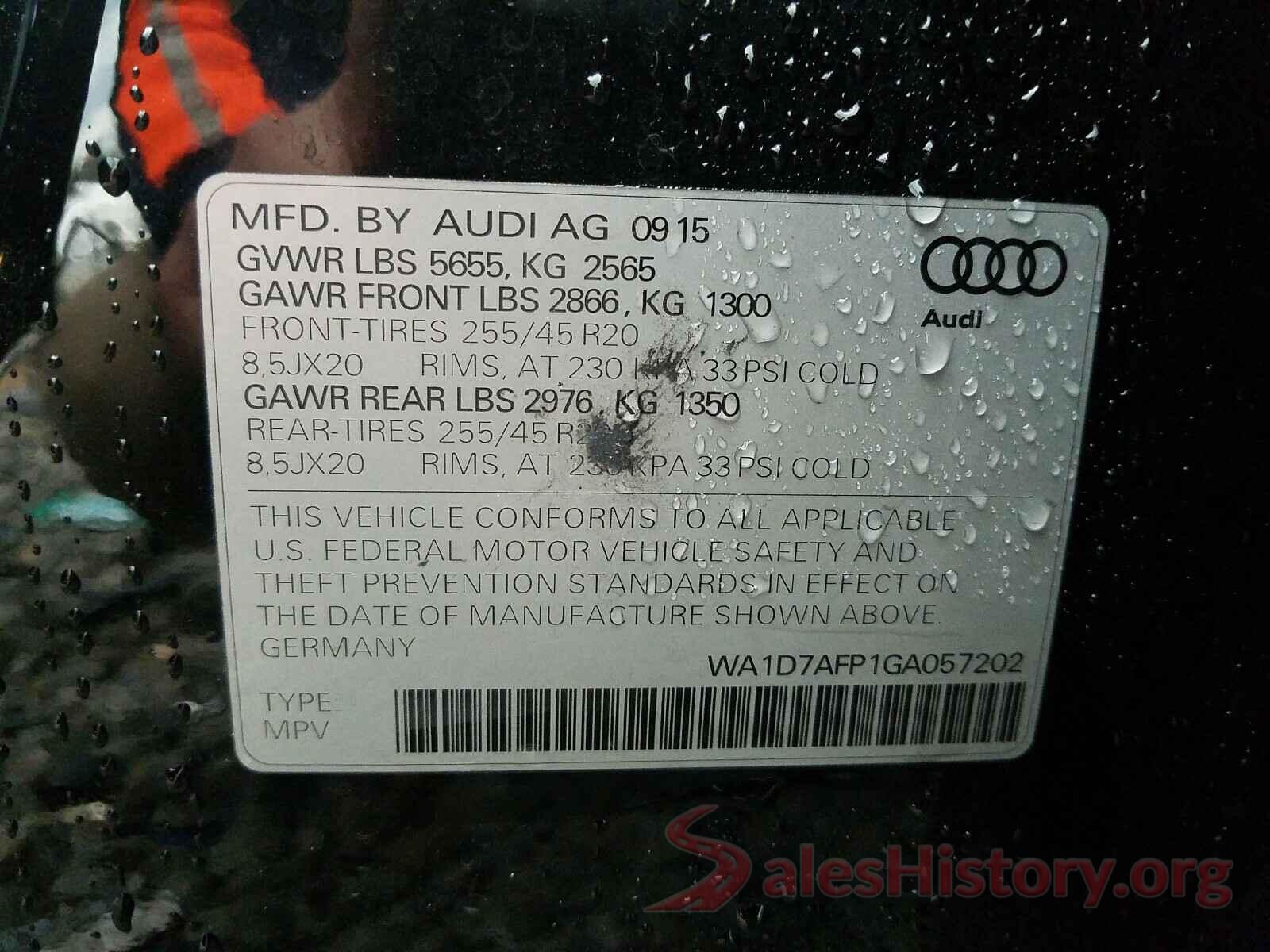 WA1D7AFP1GA057202 2016 AUDI Q5