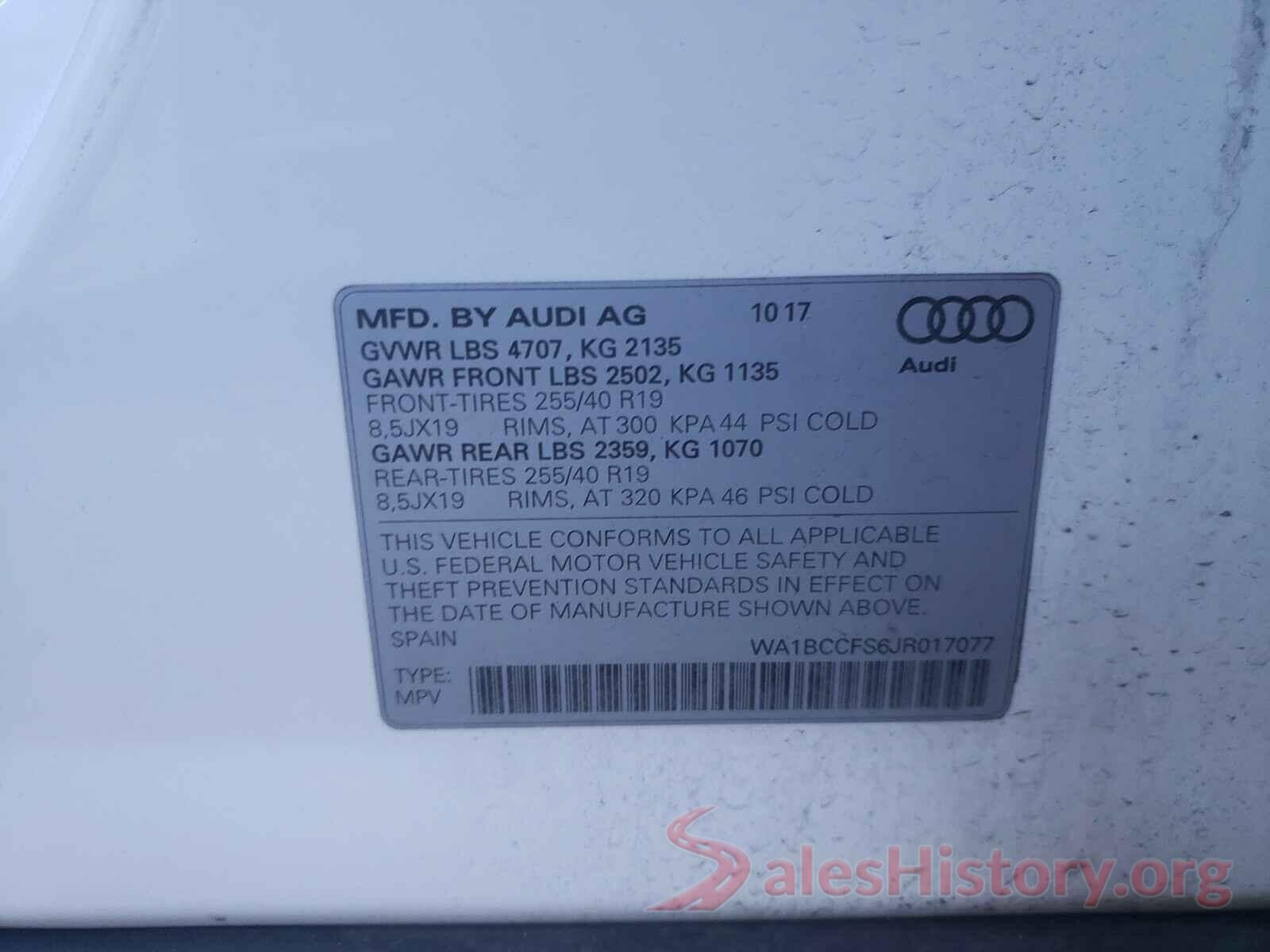 WA1BCCFS6JR017077 2018 AUDI Q3