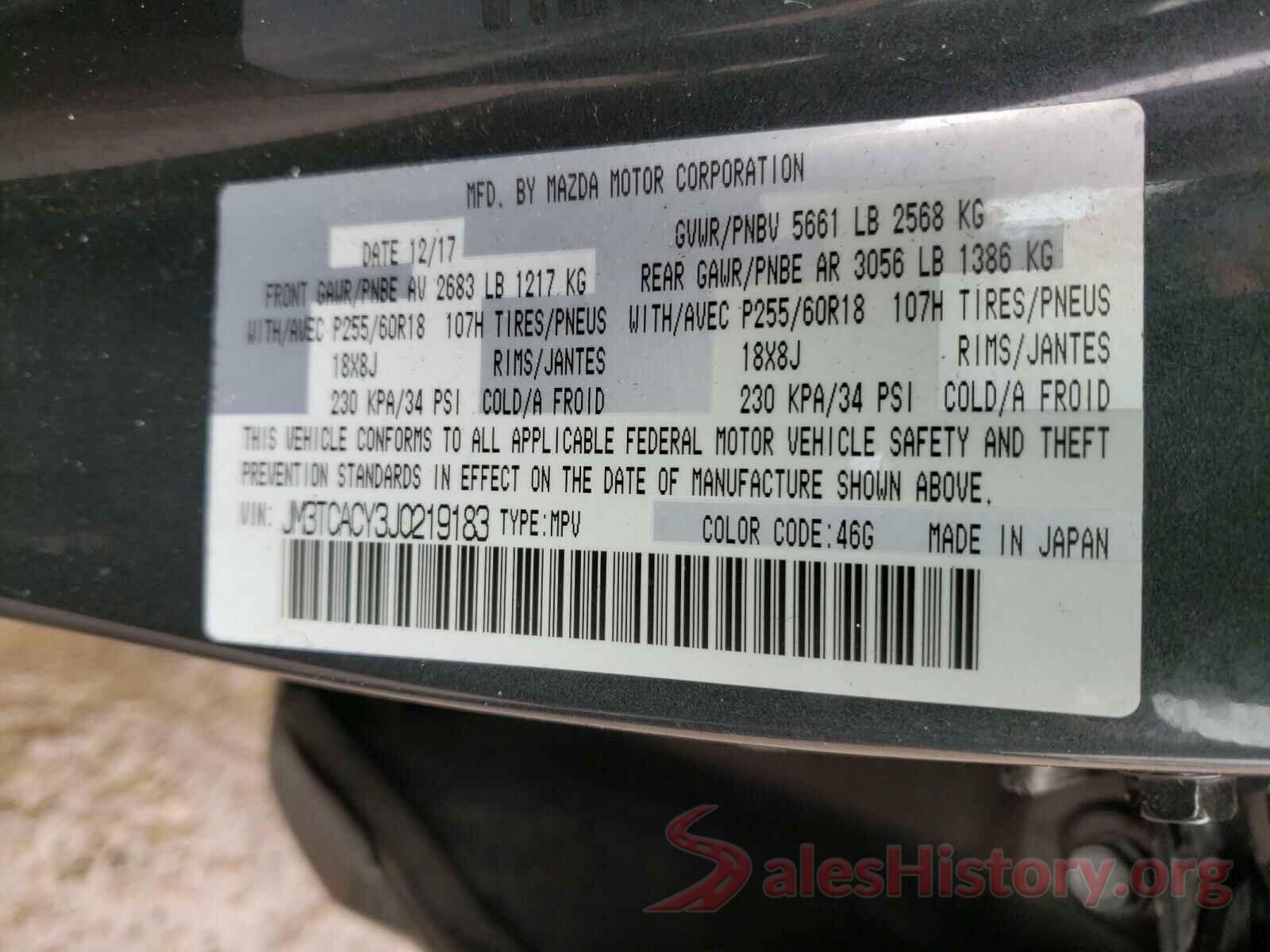 JM3TCACY3J0219183 2018 MAZDA CX-9