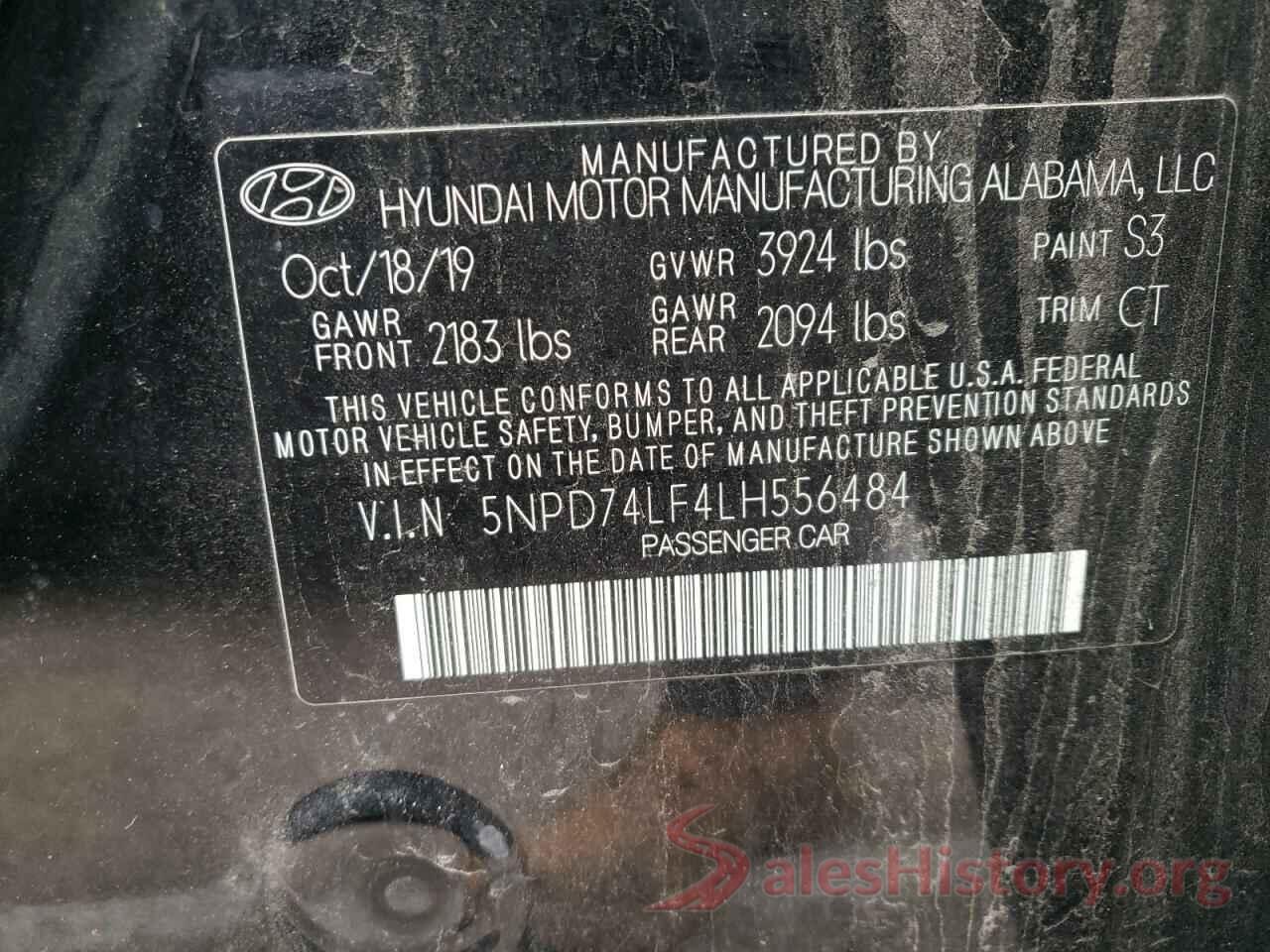 5NPD74LF4LH556484 2020 HYUNDAI ELANTRA