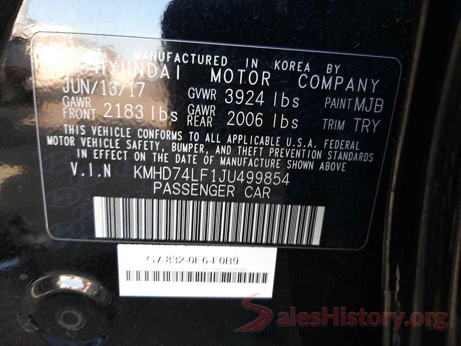 KMHD74LF1JU499854 2018 HYUNDAI ELANTRA