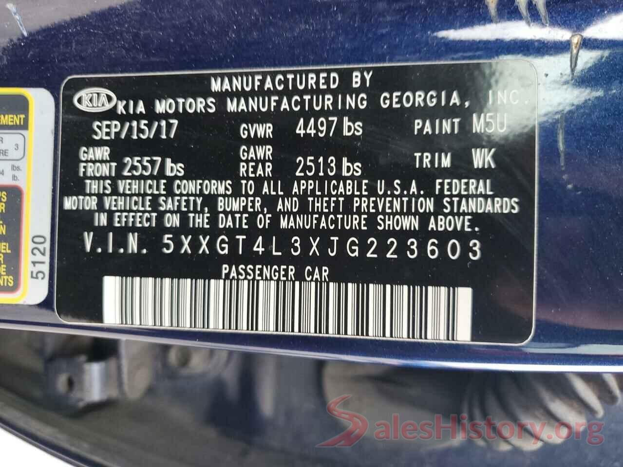 5XXGT4L3XJG223603 2018 KIA OPTIMA