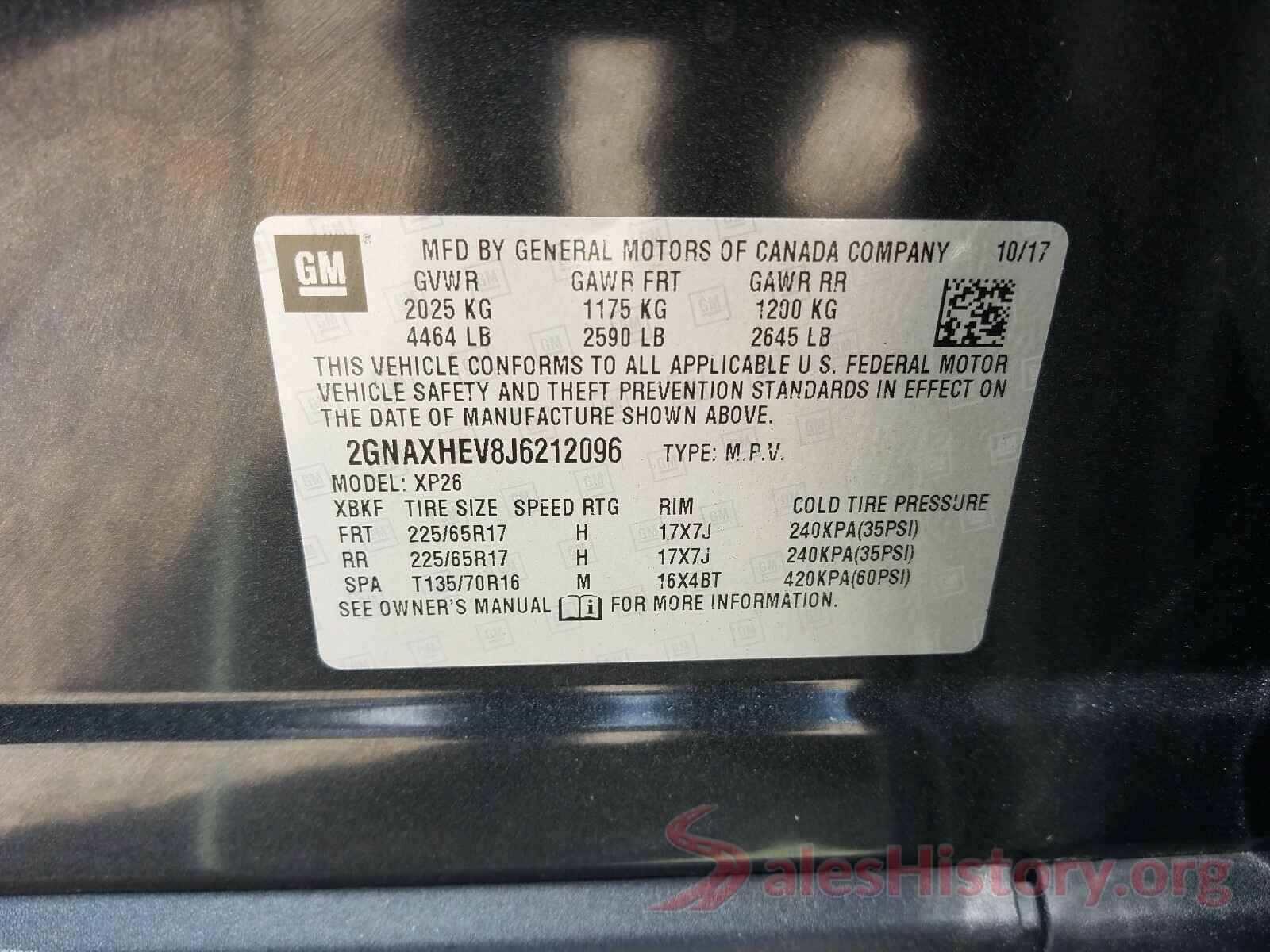 2GNAXHEV8J6212096 2018 CHEVROLET EQUINOX