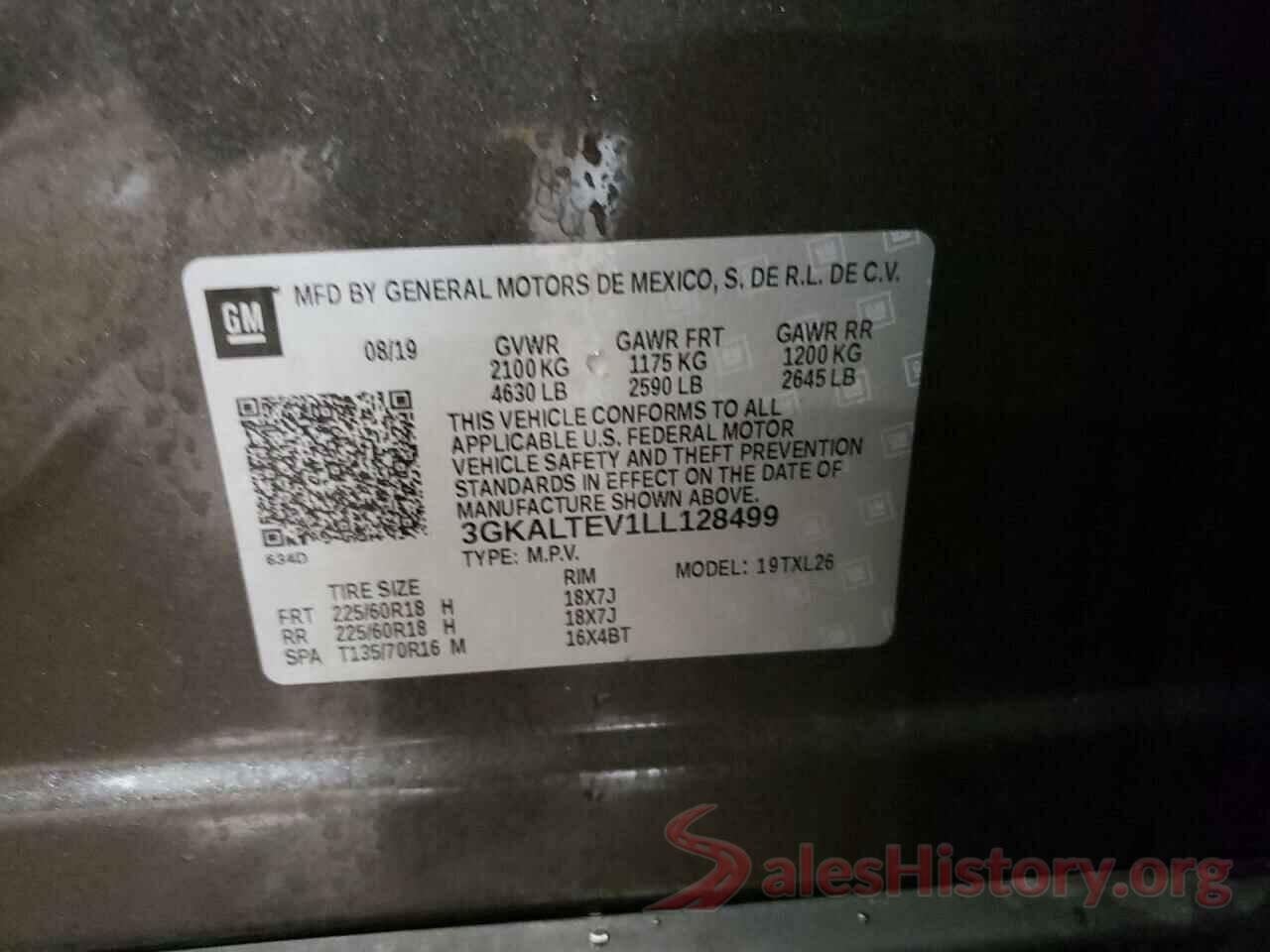 3GKALTEV1LL128499 2020 GMC TERRAIN