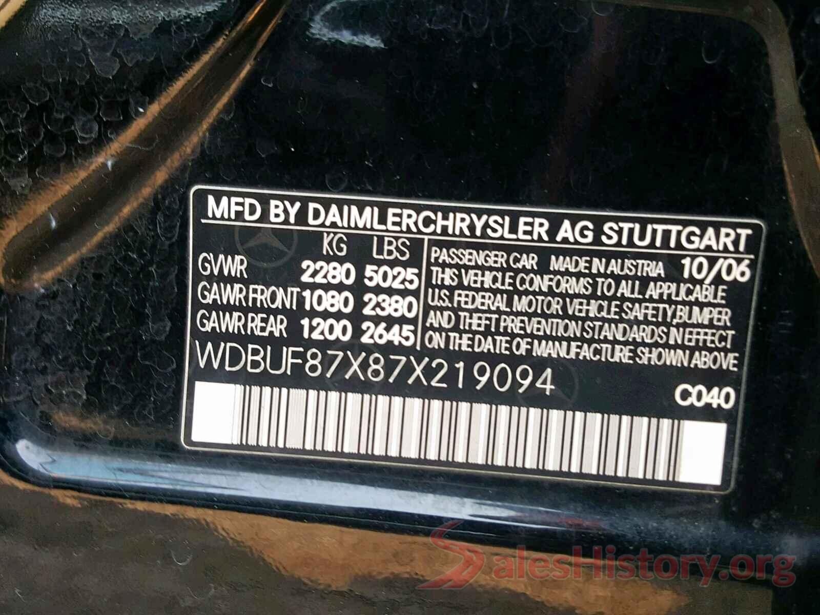 WDBUF87X87X219094 2007 MERCEDES-BENZ E 350 4MAT