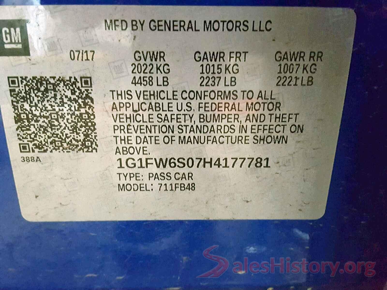 1G1FW6S07H4177781 2017 CHEVROLET BOLT