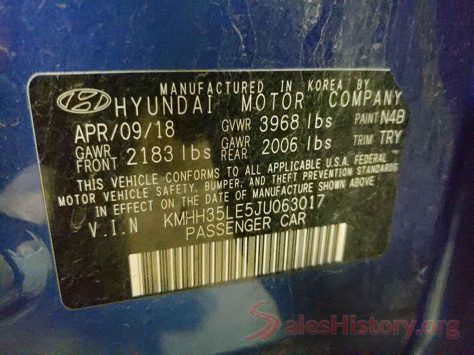 KMHH35LE5JU063017 2018 HYUNDAI ELANTRA