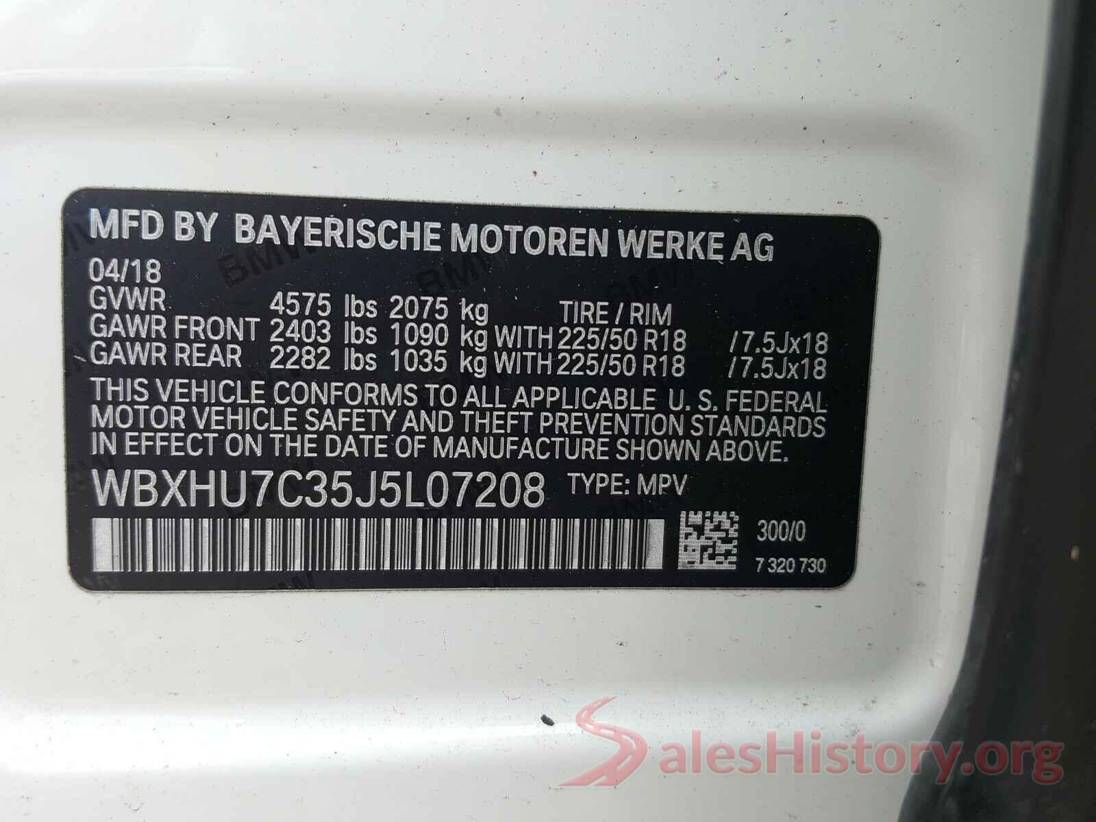 WBXHU7C35J5L07208 2018 BMW X1