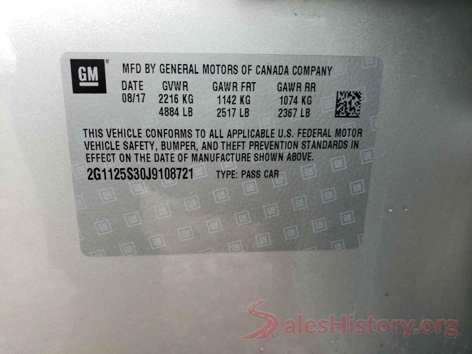 2G1125S30J9108721 2018 CHEVROLET IMPALA