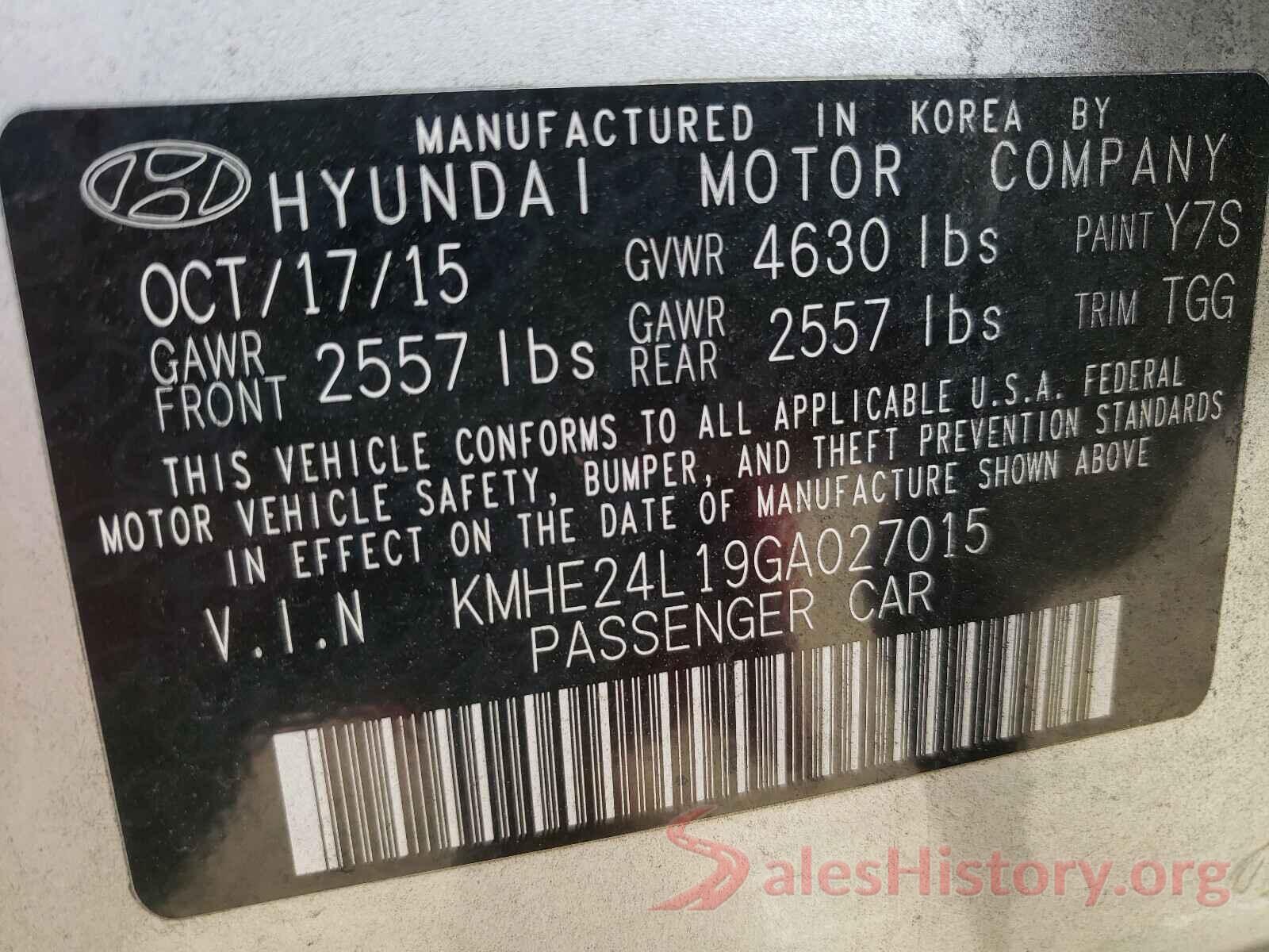 KMHE24L19GA027015 2016 HYUNDAI SONATA