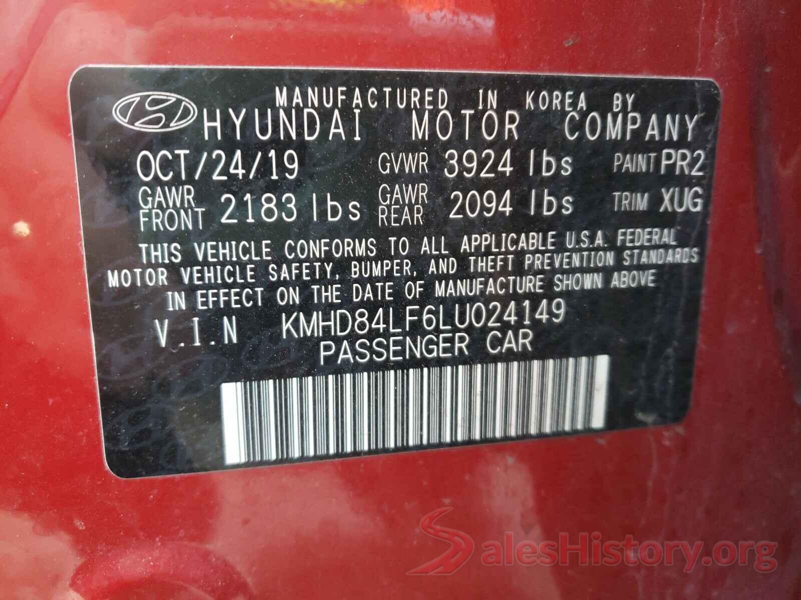 KMHD84LF6LU024149 2020 HYUNDAI ELANTRA