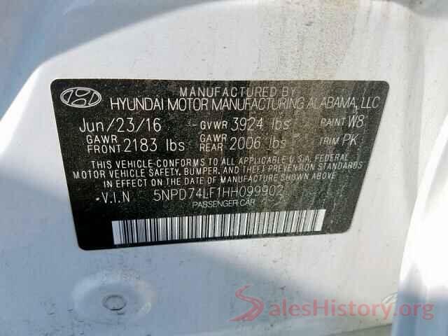 5NPD74LF1HH099902 2017 HYUNDAI ELANTRA