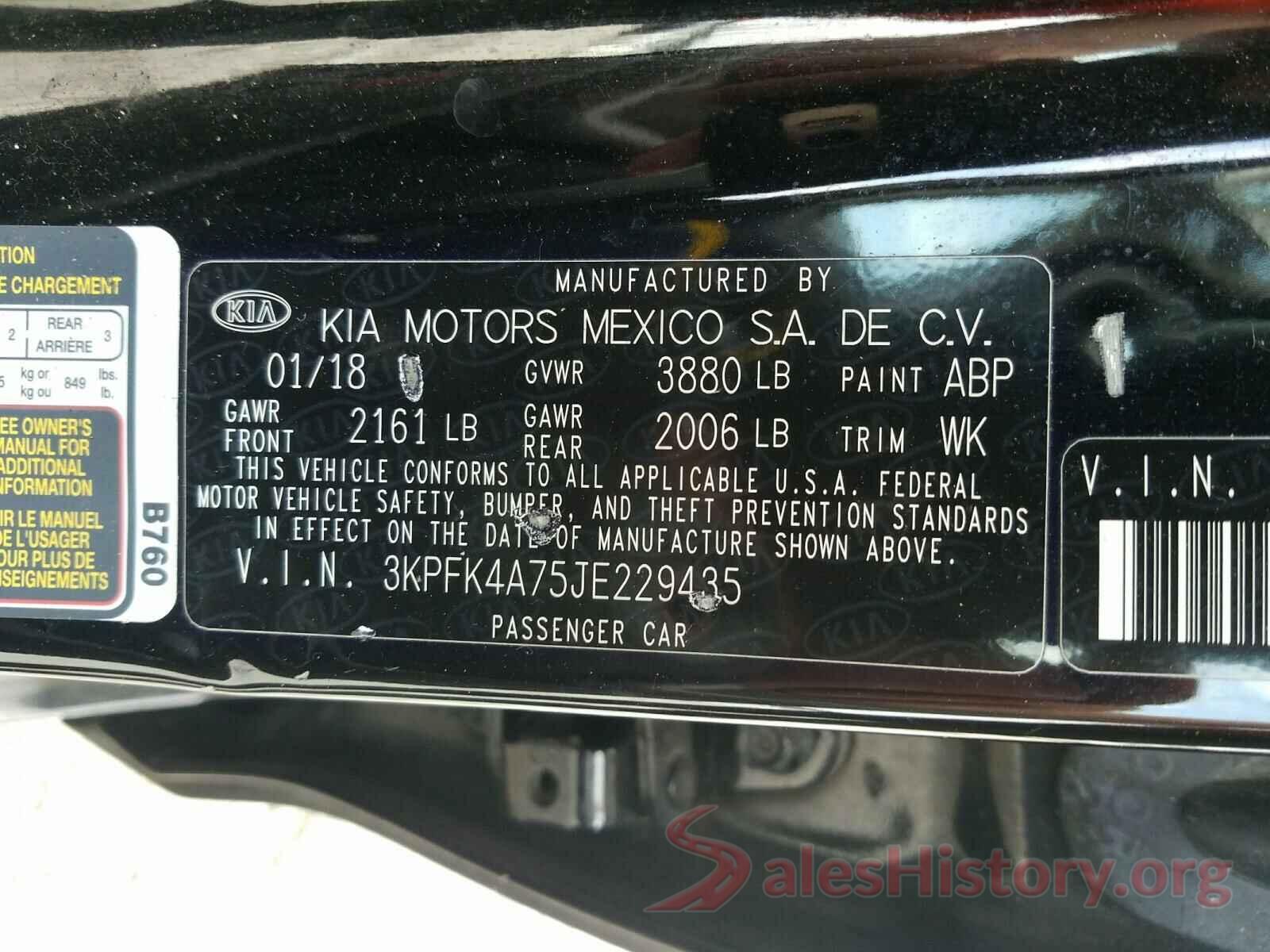 3KPFK4A75JE229435 2018 KIA FORTE