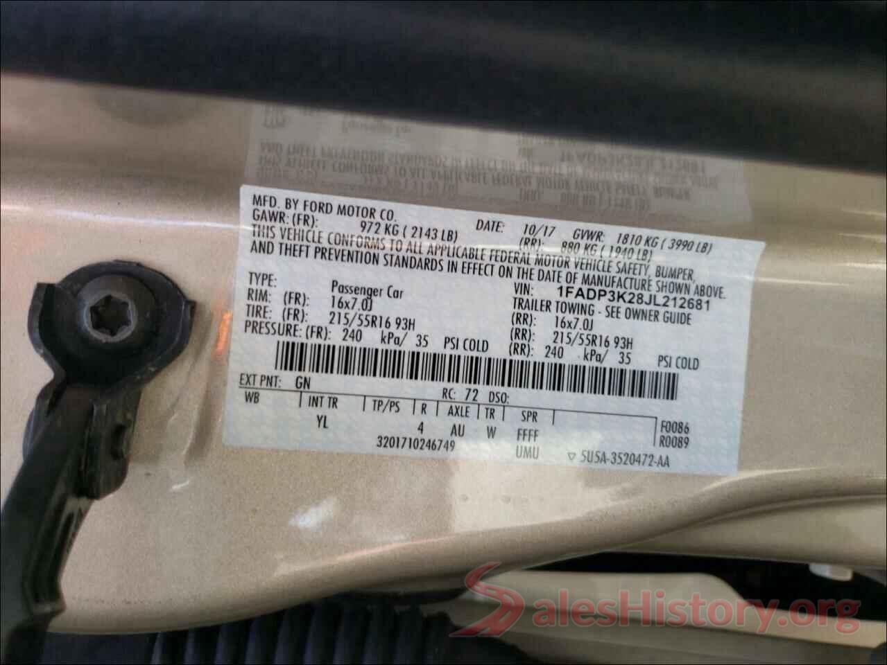 1FADP3K28JL212681 2018 FORD FOCUS