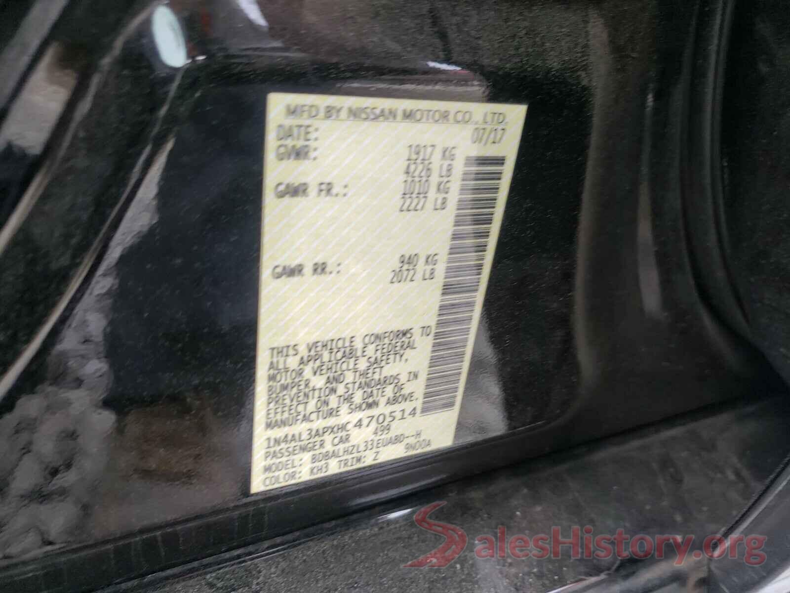 1N4AL3APXHC470514 2017 NISSAN ALTIMA