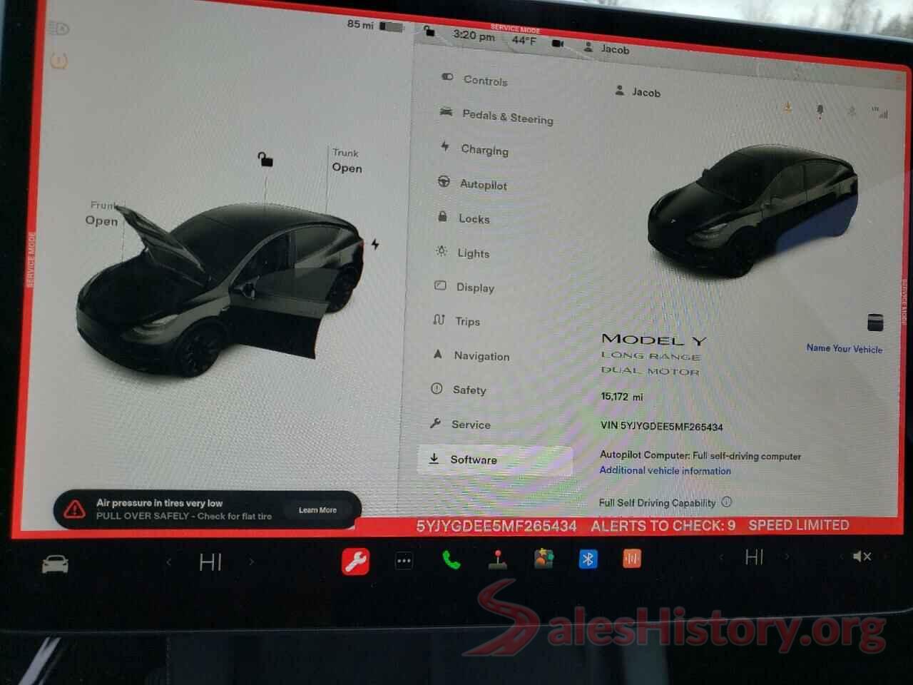 5YJYGDEE5MF265434 2021 TESLA MODEL Y