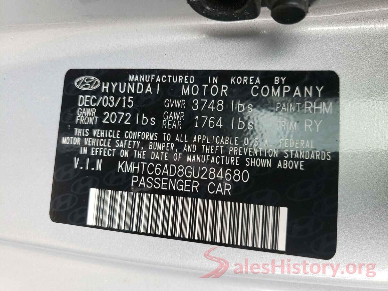 KMHTC6AD8GU284680 2016 HYUNDAI VELOSTER