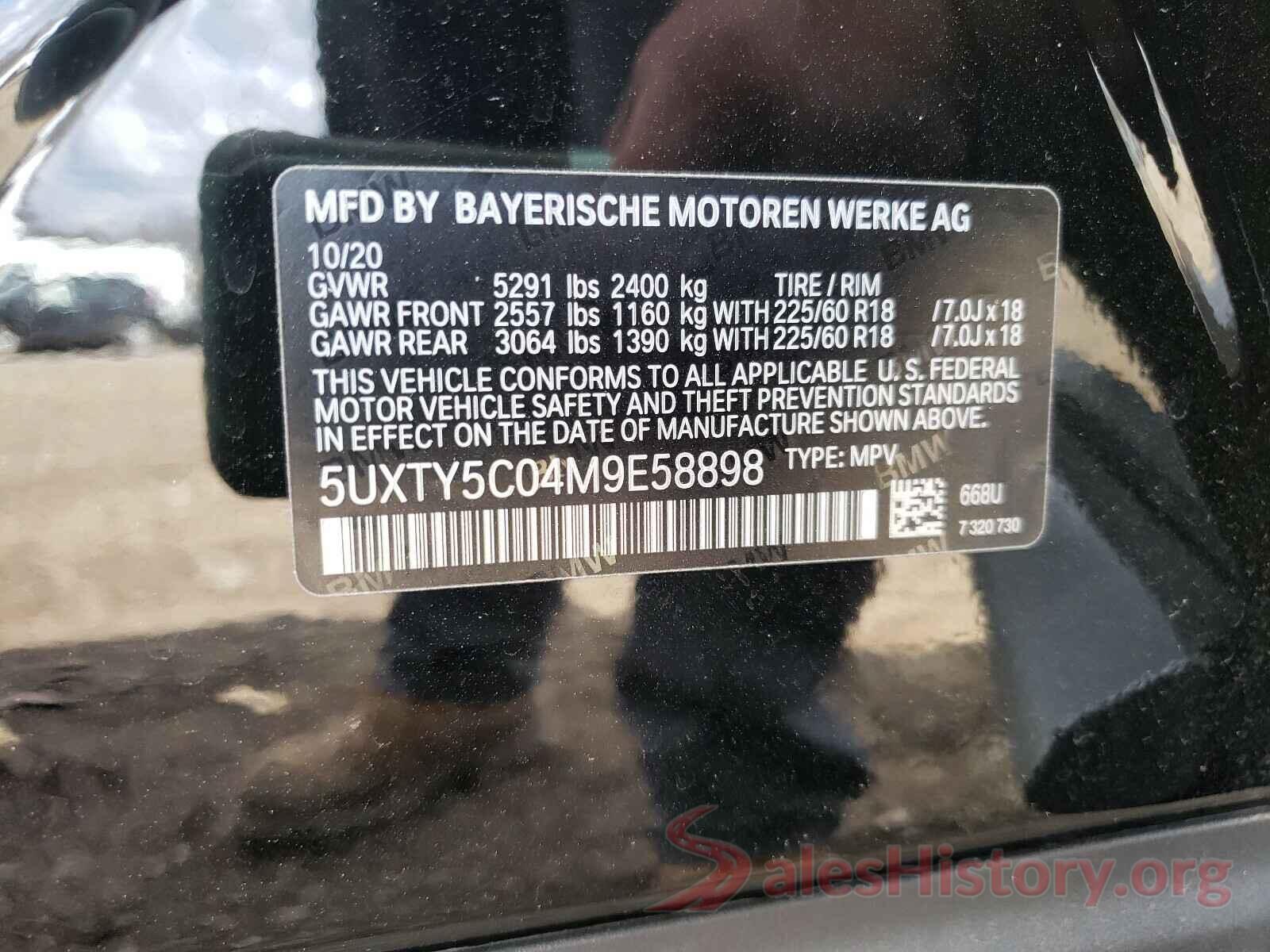 5UXTY5C04M9E58898 2021 BMW X3