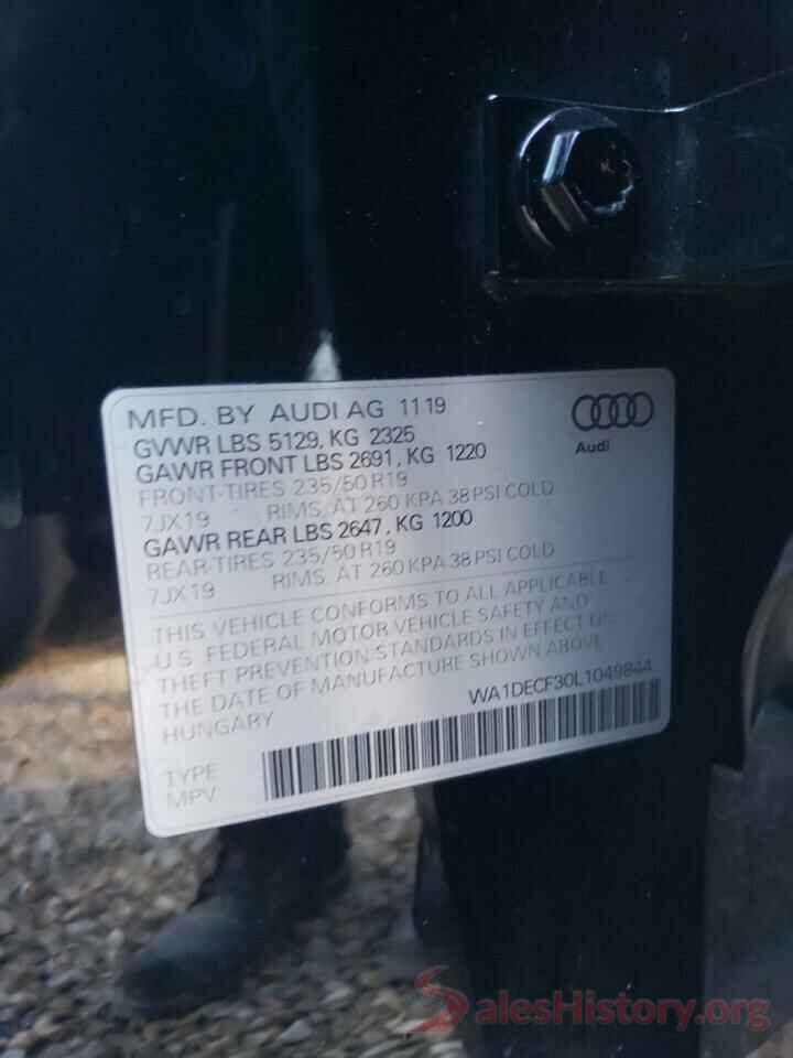 WA1DECF30L1049844 2020 AUDI Q3