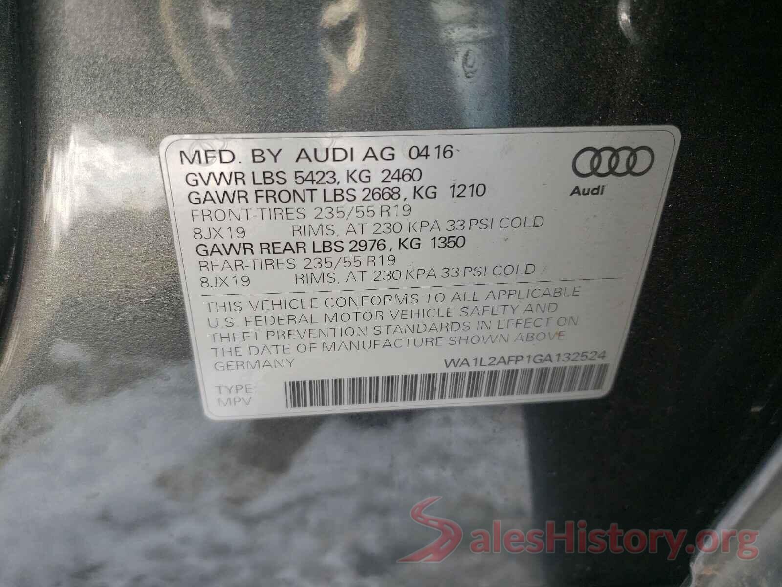 WA1L2AFP1GA132524 2016 AUDI Q5