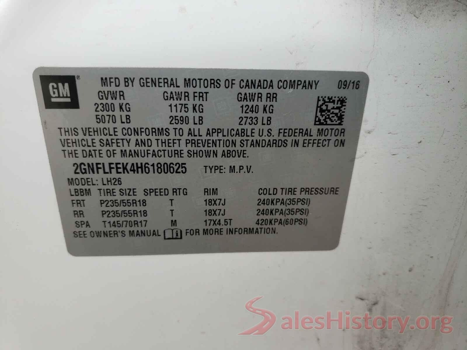 2GNFLFEK4H6180625 2017 CHEVROLET EQUINOX