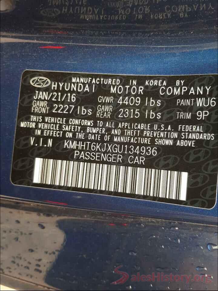 KMHHT6KJXGU134936 2016 HYUNDAI GENESIS