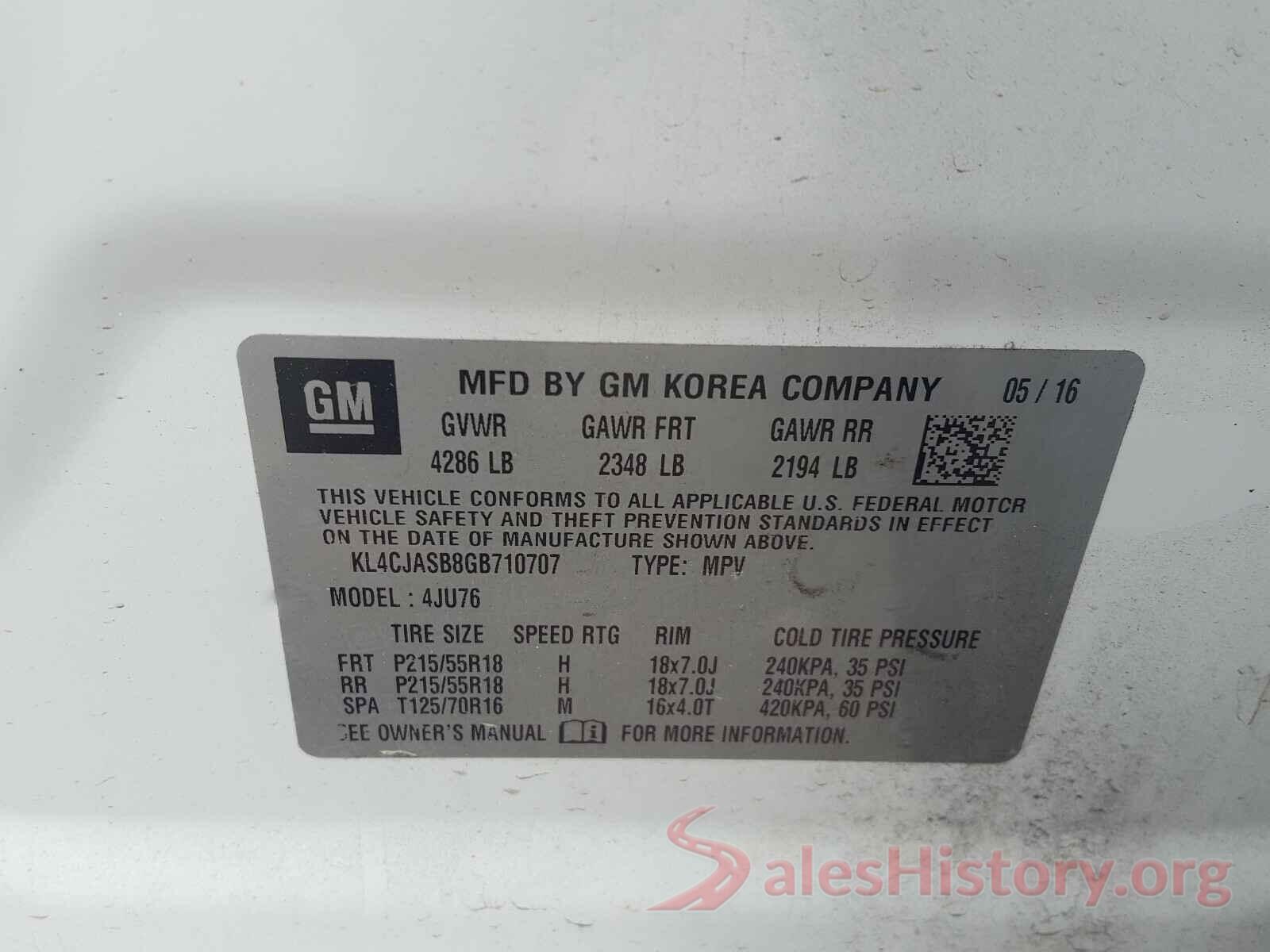 KL4CJASB8GB710707 2016 BUICK ENCORE