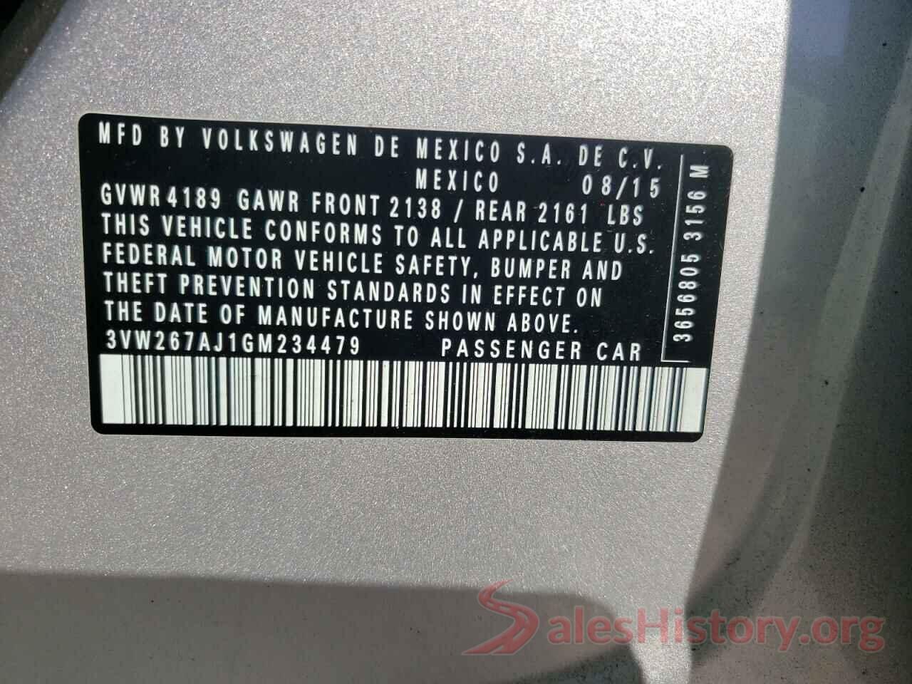 3VW267AJ1GM234479 2016 VOLKSWAGEN JETTA