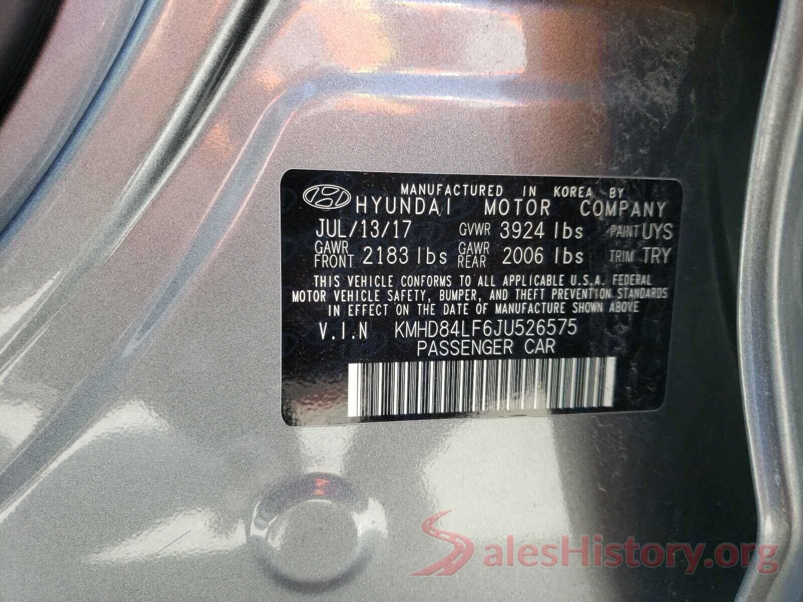 KMHD84LF6JU526575 2018 HYUNDAI ELANTRA