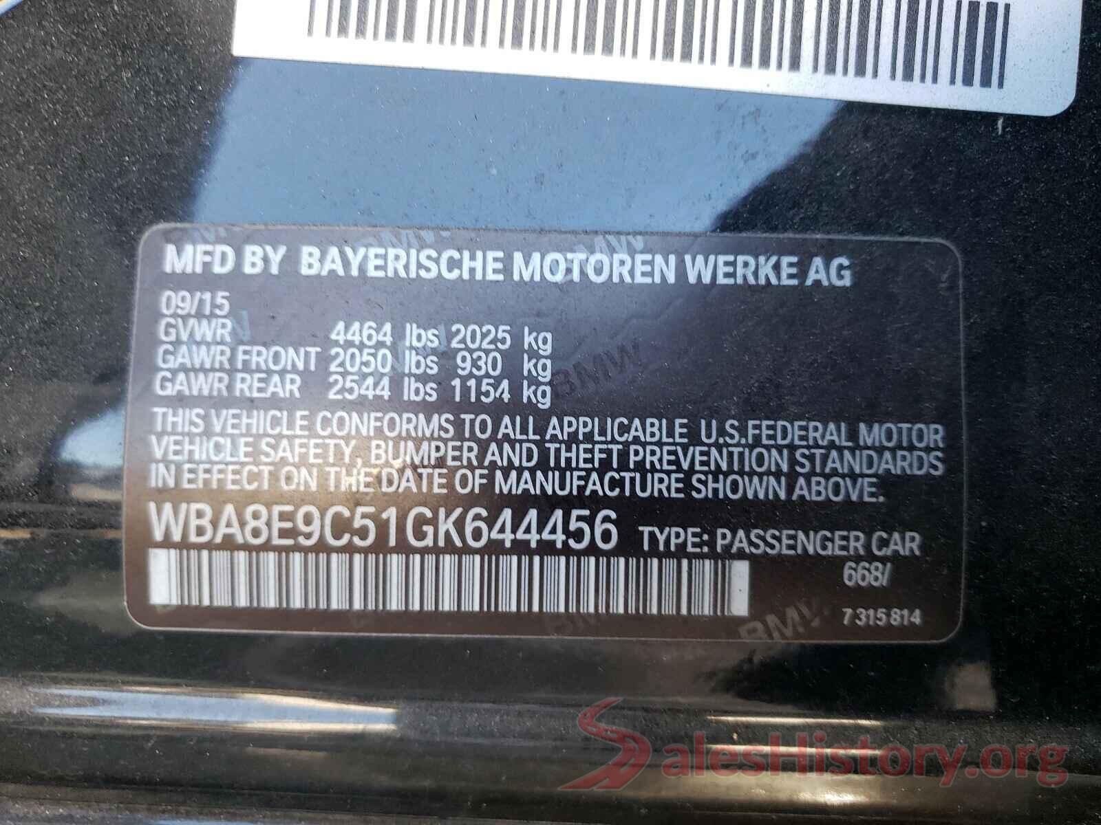 WBA8E9C51GK644456 2016 BMW 3 SERIES