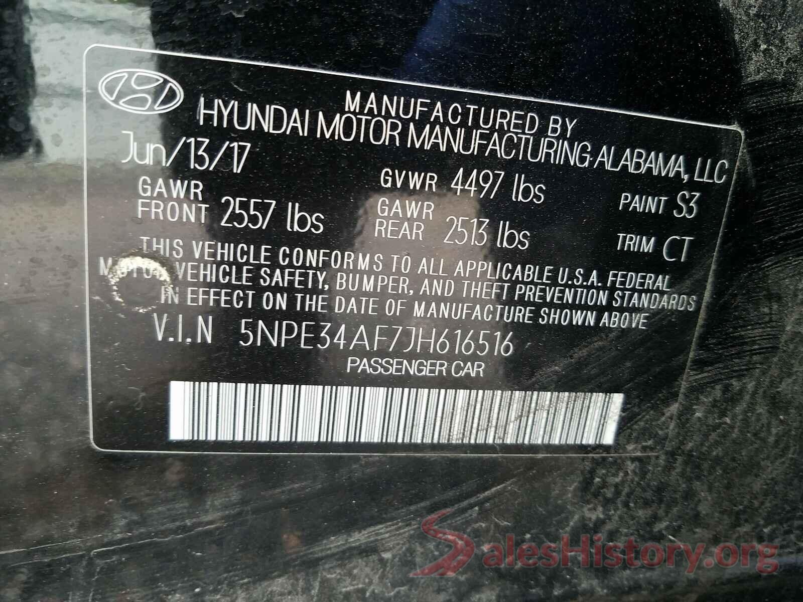 5NPE34AF7JH616516 2018 HYUNDAI SONATA