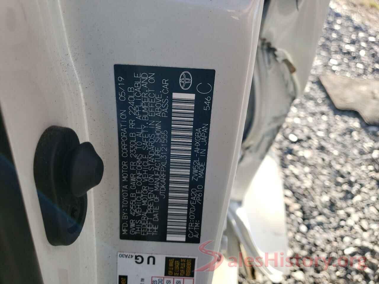 JTDKARFPXL3121555 2020 TOYOTA PRIUS