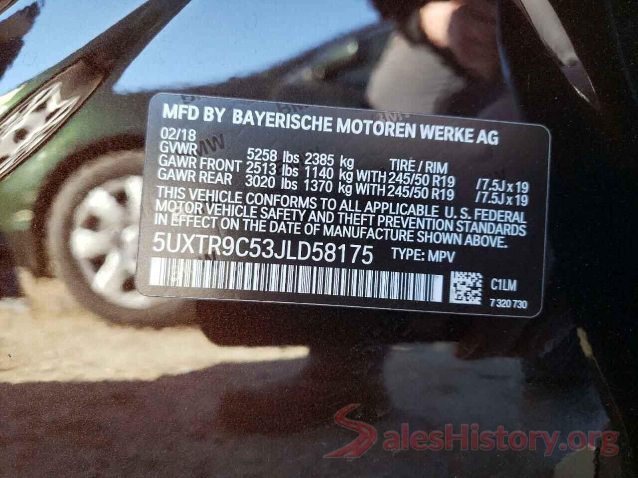 5UXTR9C53JLD58175 2018 BMW X3