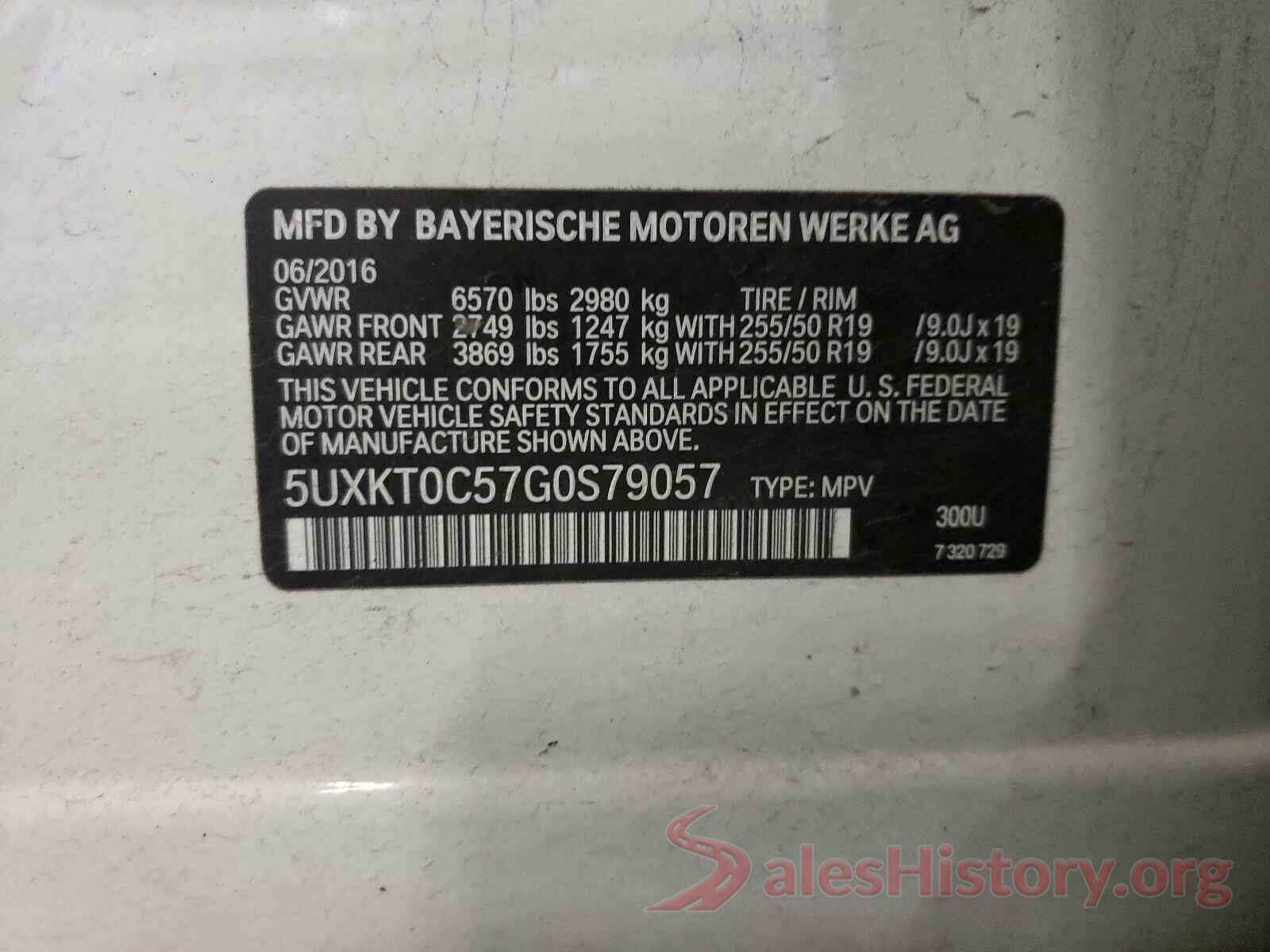 5UXKT0C57G0S79057 2016 BMW X5