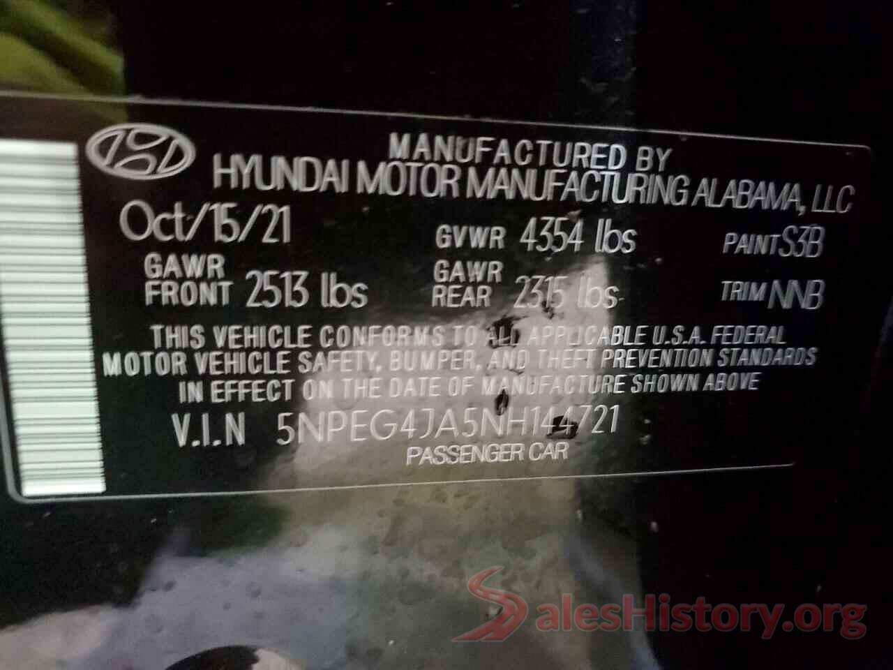 5NPEG4JA5NH144721 2022 HYUNDAI SONATA