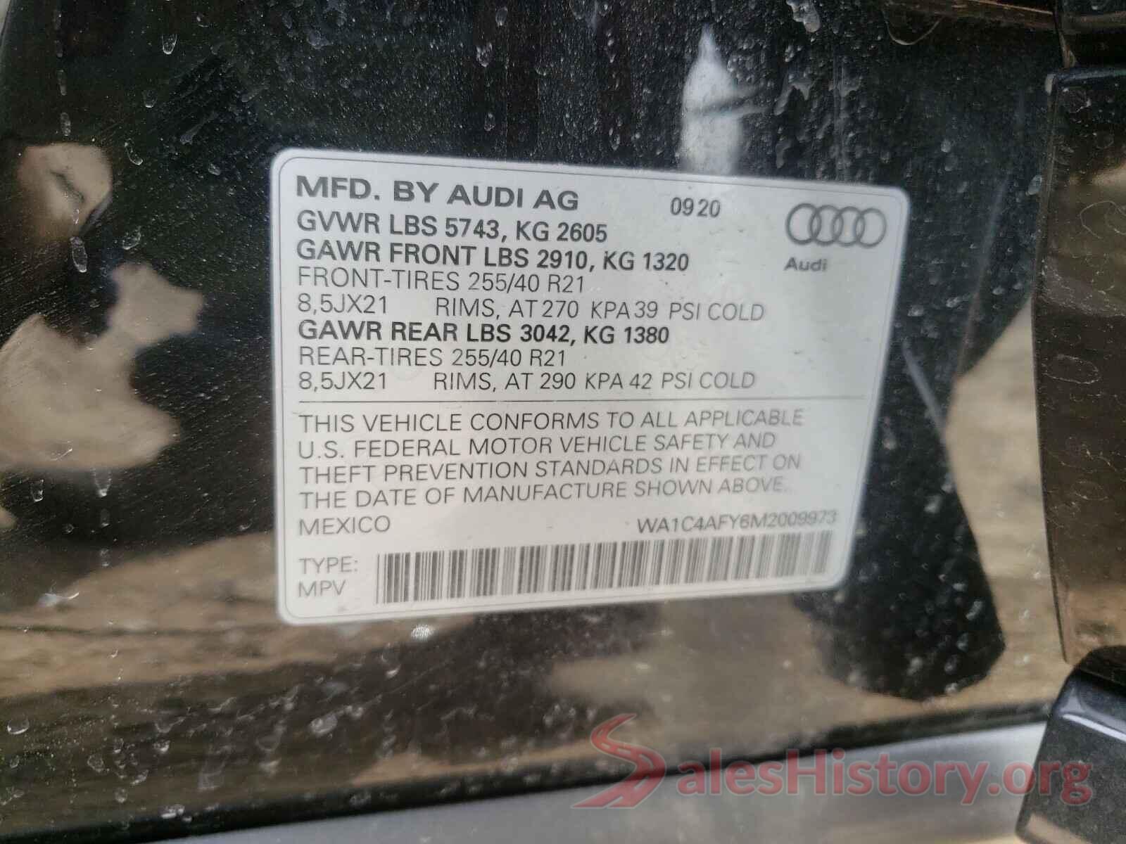 WA1C4AFY6M2009973 2021 AUDI SQ5