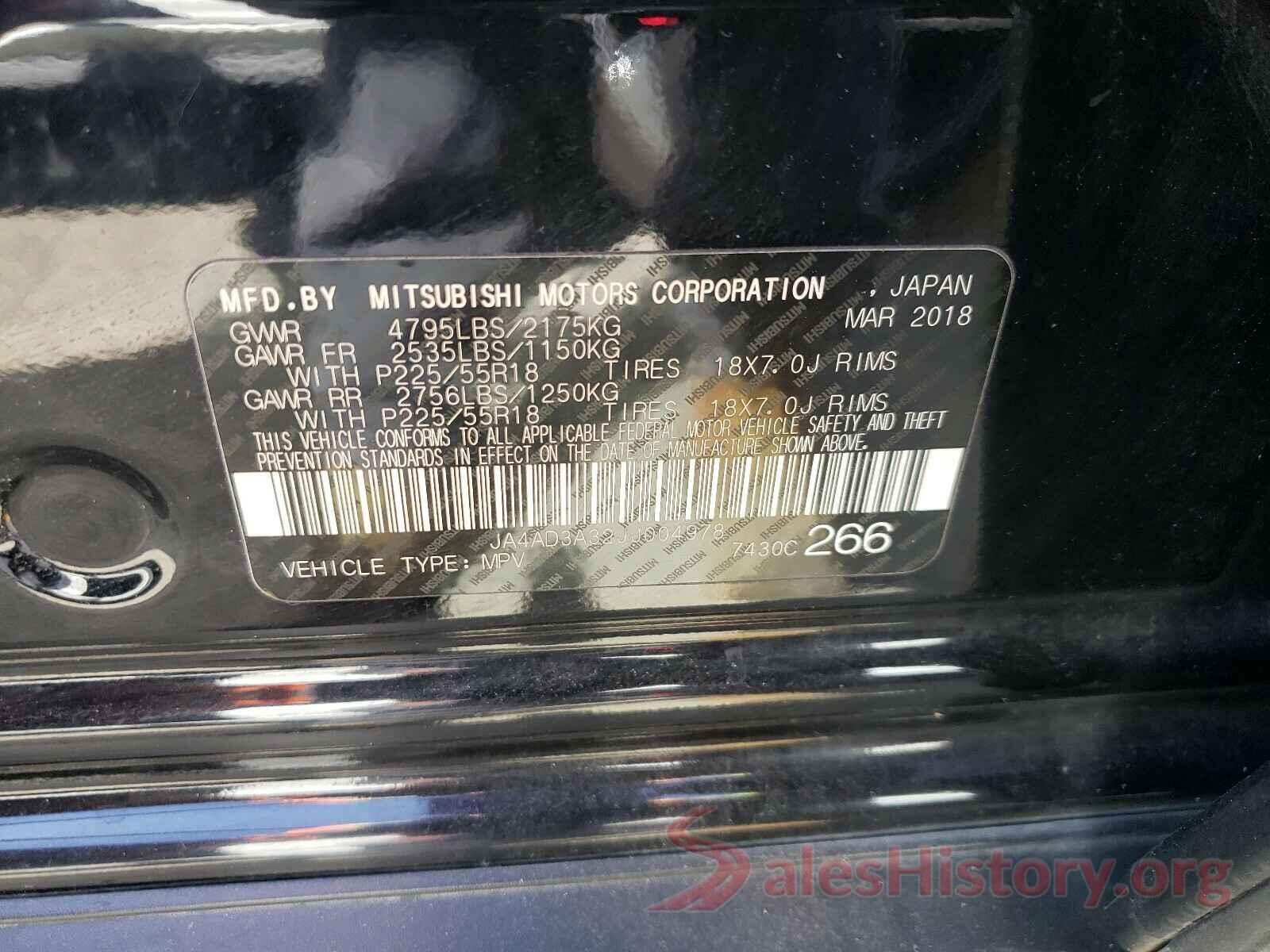 JA4AD3A32JJ004978 2018 MITSUBISHI OUTLANDER