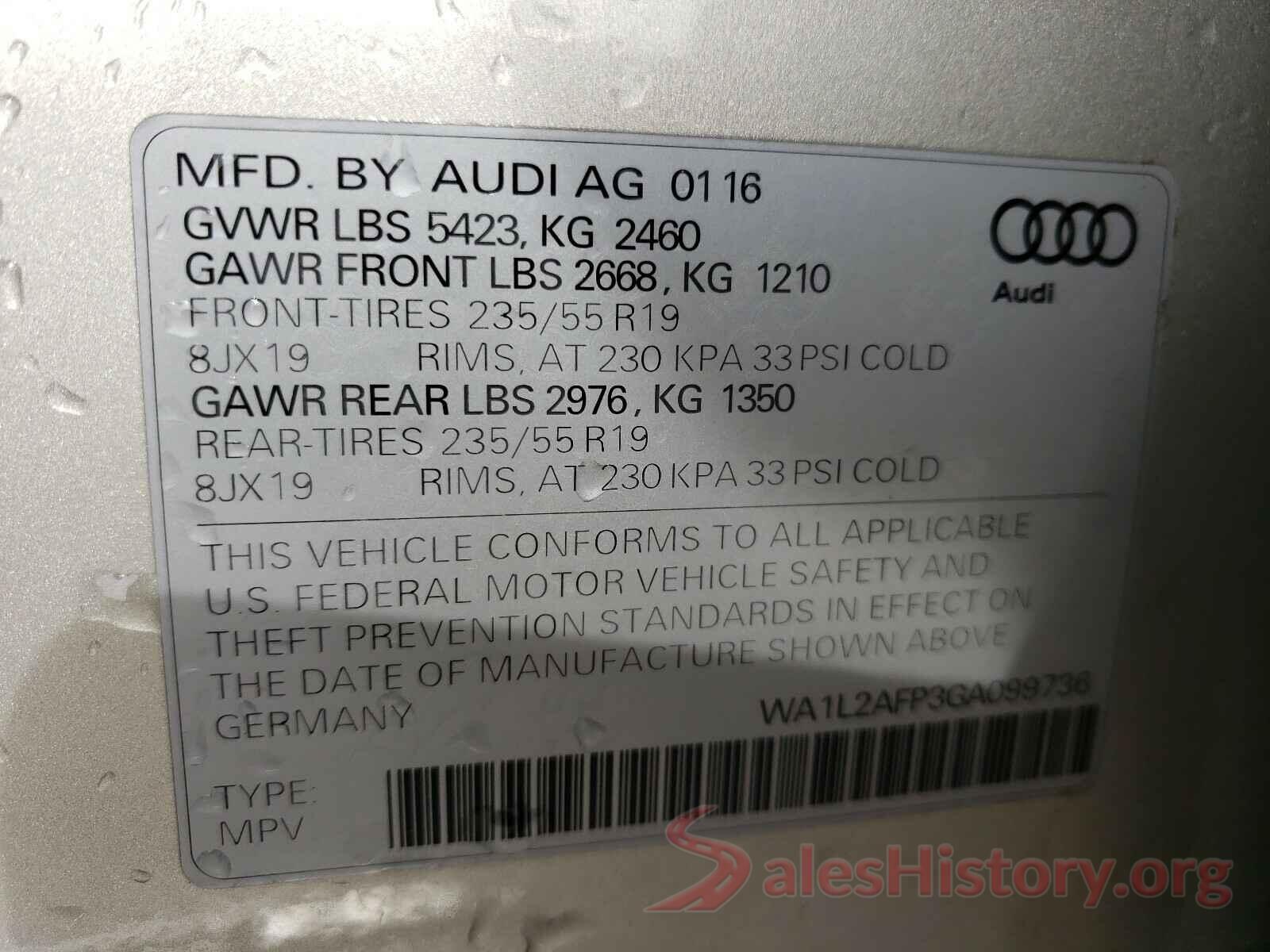 WA1L2AFP3GA099736 2016 AUDI Q5