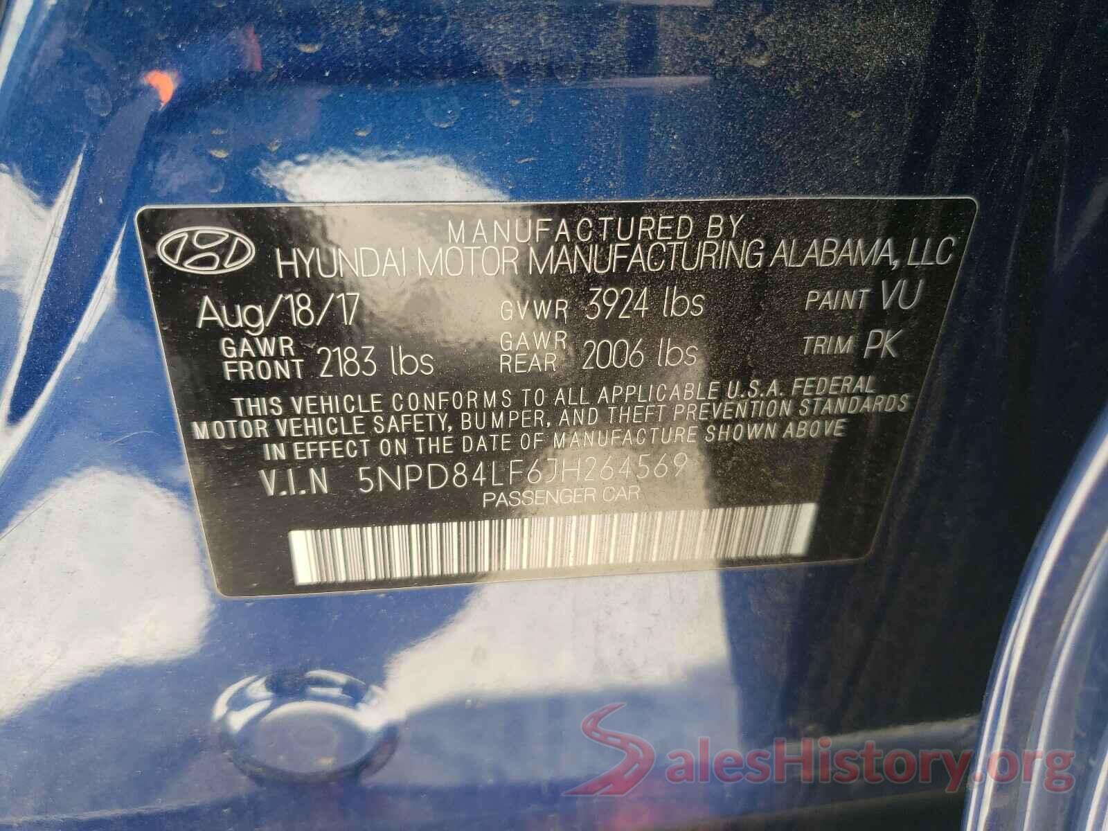 5NPD84LF6JH264569 2018 HYUNDAI ELANTRA