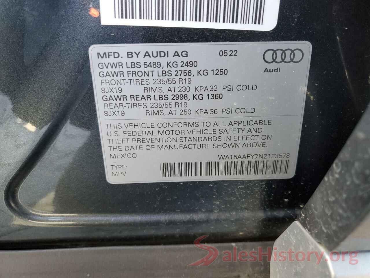 WA15AAFY7N2123578 2022 AUDI Q5