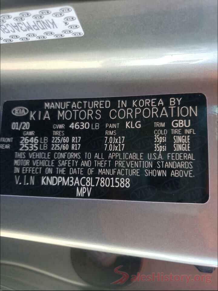 KNDPM3AC8L7801588 2020 KIA SPORTAGE