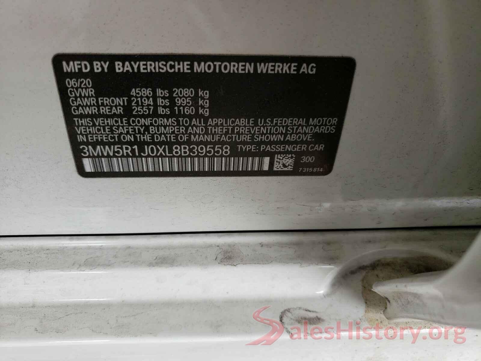 3MW5R1J0XL8B39558 2020 BMW 3 SERIES