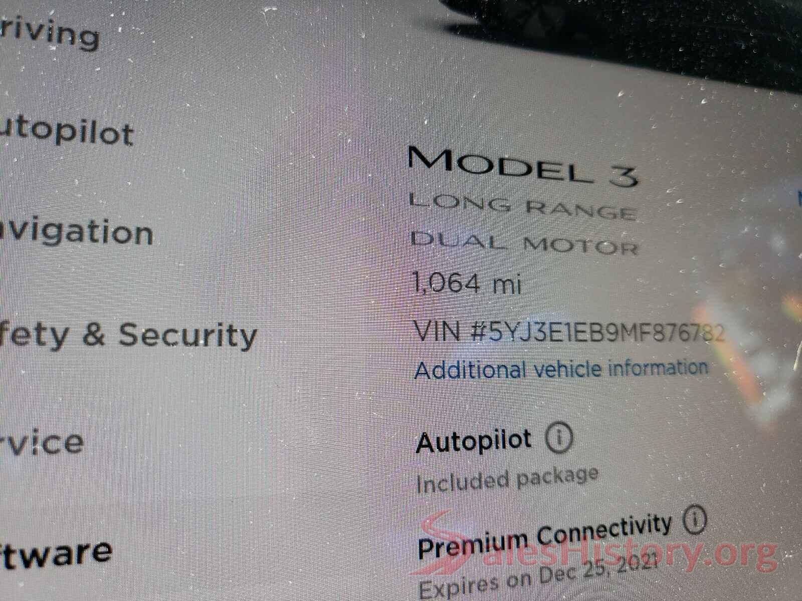 5YJ3E1EB9MF876782 2021 TESLA MODEL 3