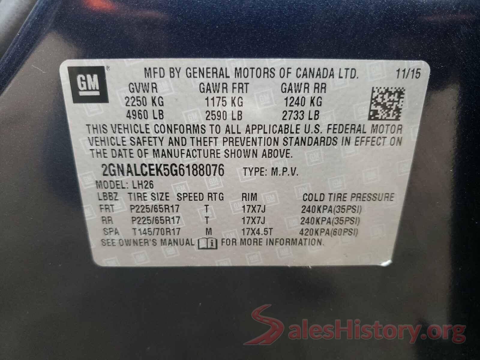 2GNALCEK5G6188076 2016 CHEVROLET EQUINOX